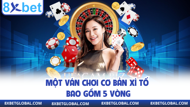Một ván chơi cơ bản xì tố bao gồm 5 vòng